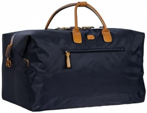 Bric's X-Travel Deluxe Duffle for Men and Women - Lightweight Overnight Carry On Travel Luggage with Tuscan Leather Trim and Sleeve Attachment - Water-Resistant Weekender or Gym-Ready Duffel