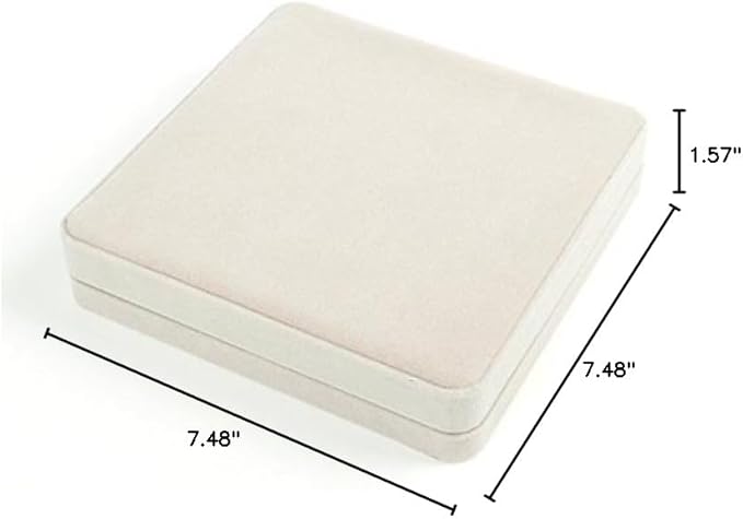 Jewelry Set Velvet Box Necklace Earring Ring Necklace Bracelet Gift Display Case Wedding Jewelry Storage Holder (Beige)