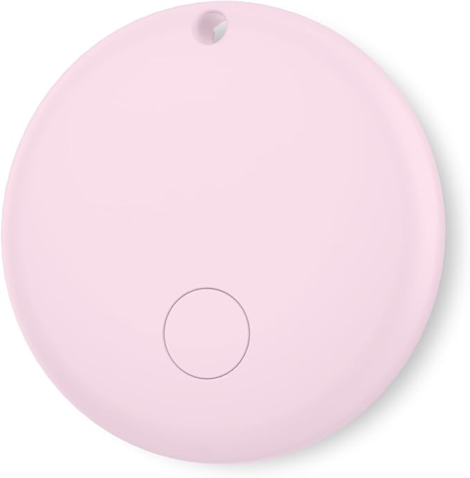 Bluetooth Tracker for Android (NOT iOS or Huawei), Smart Tracker Tags Works with Google's ‘Find My Device’ App, Replaceable Battery, IP68 Waterproof, Item Finder for Luggage, Backpack, 1-Pack Pink