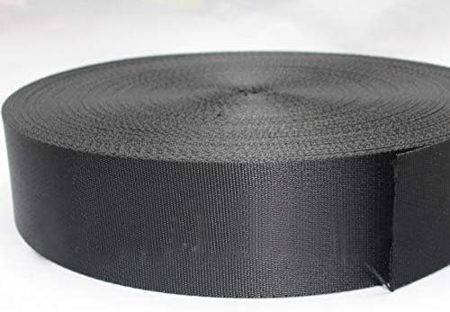 Flat Nylon Webbing 1 Roll 10 Yards 1.5 Inch Wide Strap for DIY Making Luggage Strap, Dog Leashes, Lawn Chairs, Hammocks, Towing, Outdoor Activities, Canoe Seat, Furniture, Slings (Black)