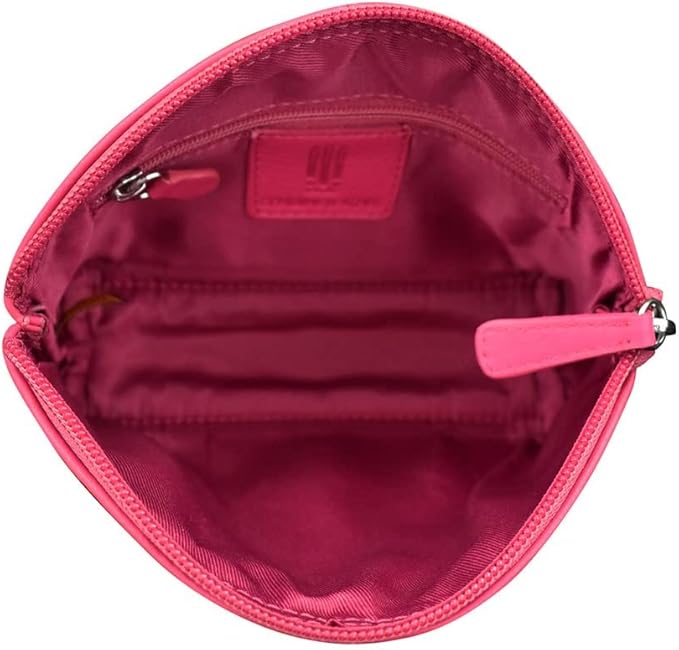 ili New York Genuine Leather Cosmetic Pouch – RFID Blocking, Leather Makeup Bag for Purse with Top Zip Closure & Interior Zip Pocket, Perfect as a Compact and Stylish Travel Cosmetic Bag
