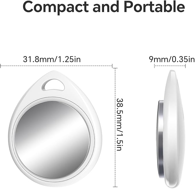 Air Tracker Tag, Bluetooth Keys Finder Work with Apple Find My (iOS Only), Smart Tag, Luggage Tracker, Item Locator for Luggage Tags, Bags, Pet, Replaceable Battery, White