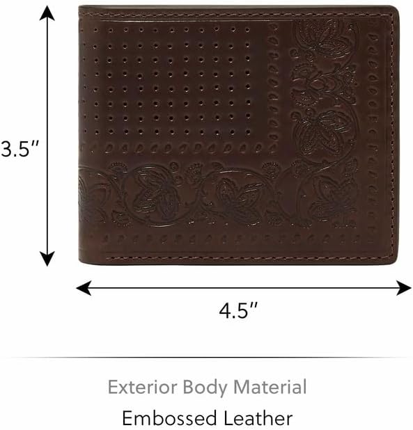 Fossil Men's Derrick RFID-Blocking Leather Bifold Wallet with Flip ID Window for Men