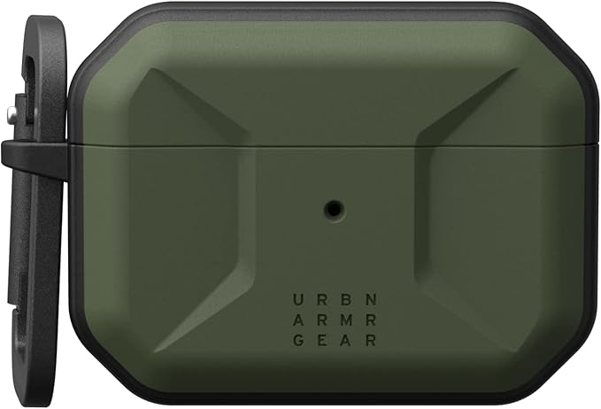 UAG Designed for AirPods Pro (2nd Gen 2022) Civilian Olive Drab, Premium Rugged Slim Water Resistant Full Protective Case Cover with Detachable Keychain Carabiner by URBAN ARMOR GEAR