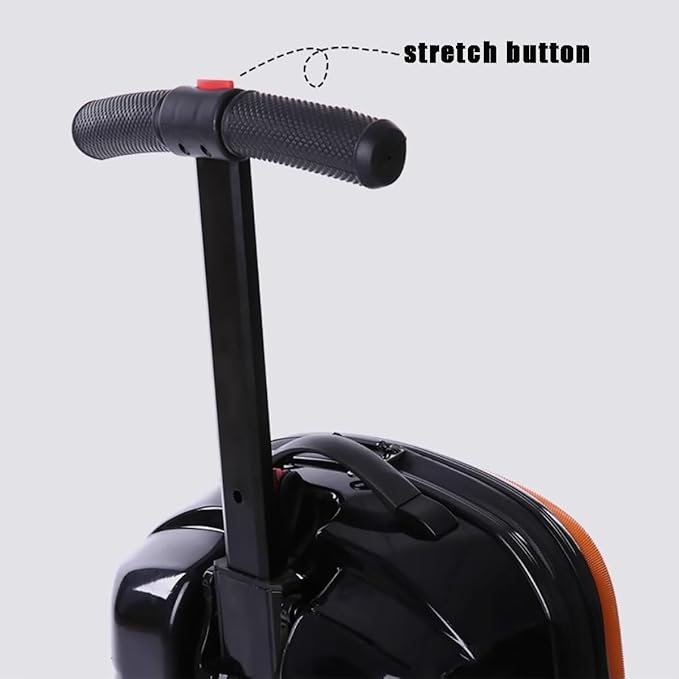 Scooter Suitcase Carry On Hardshell Ride On Suitcase Scooter for Kids Age 4-15, Multifunctional Ride On Lightweight Kids Luggage with Wheels(Size:Purple)