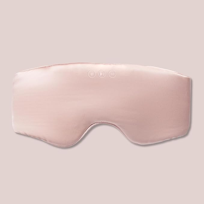 SilkSound 100% Mulberry Silk Bluetooth Sleep Mask, Skin-Friendly Sleeping Eyemask with Bluetooth Headphones, Sleep Gifts for Women, Silk Eye Mask Headband Headphones for Sleeping Side Speakers