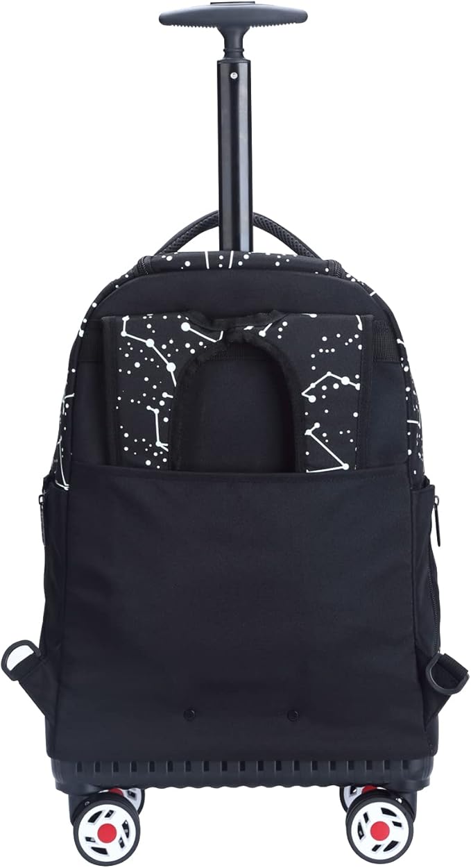 UNIKER Rolling Backpack with Wheels for Travel, Roller Backpack for Women, Wheeled Laptop Bag Fits 15.6 Inch Notebook