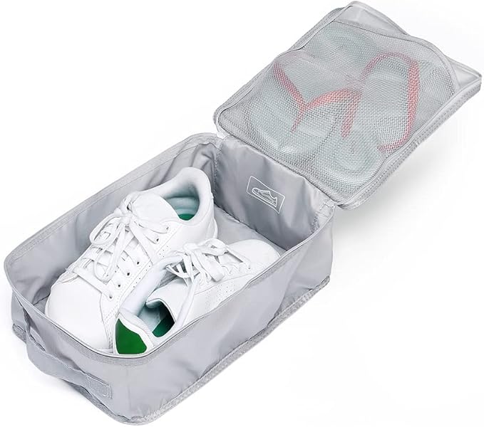 Travel Shoe Bags, Foldable Waterproof Shoe Pouches Organizer-Double Layer (6 Grey Shoe Bags)