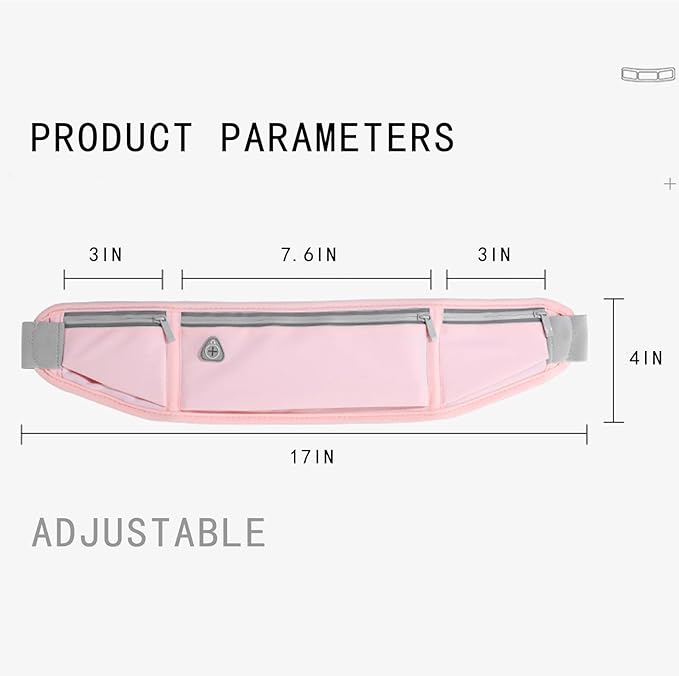 Slim phone Running Belt,Zipper Waterproof Running Waist Pack, Reflective Running Fanny Pack With 3 Separate pouch,Runner Belt for Slim Running Walking Cycling Camping Gym Light (grey)