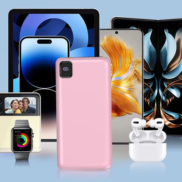 Portable Charger 50000 mAh Power Bank PD 30W and QC 4.0 PowerBank Fast Charging External Battery Pack with USB-C LED 3 Outputs & 2 Inputs Portable Charging for iPhone 15 14 13 pro, Samsung