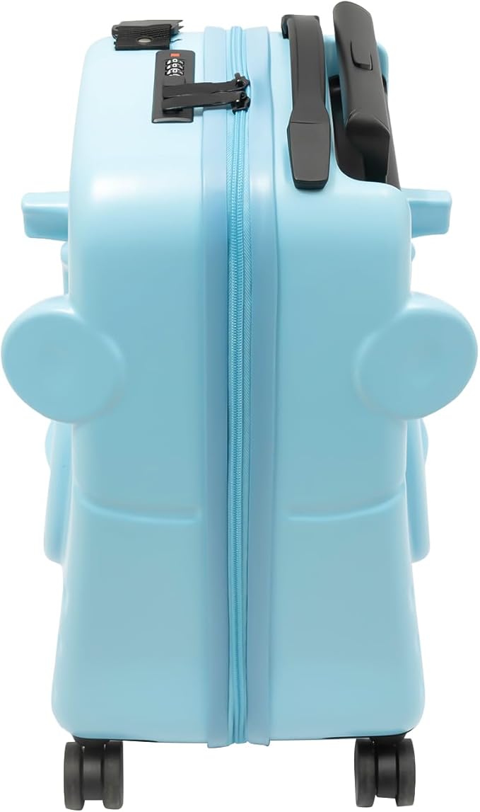 CNCEST 20" Kid's Ride-On Travel Suitcase with Wheels, Carry Trolley Luggage with Password Lock, Children's Ride-On Trolley for Children's Day Gift, Festival Gift