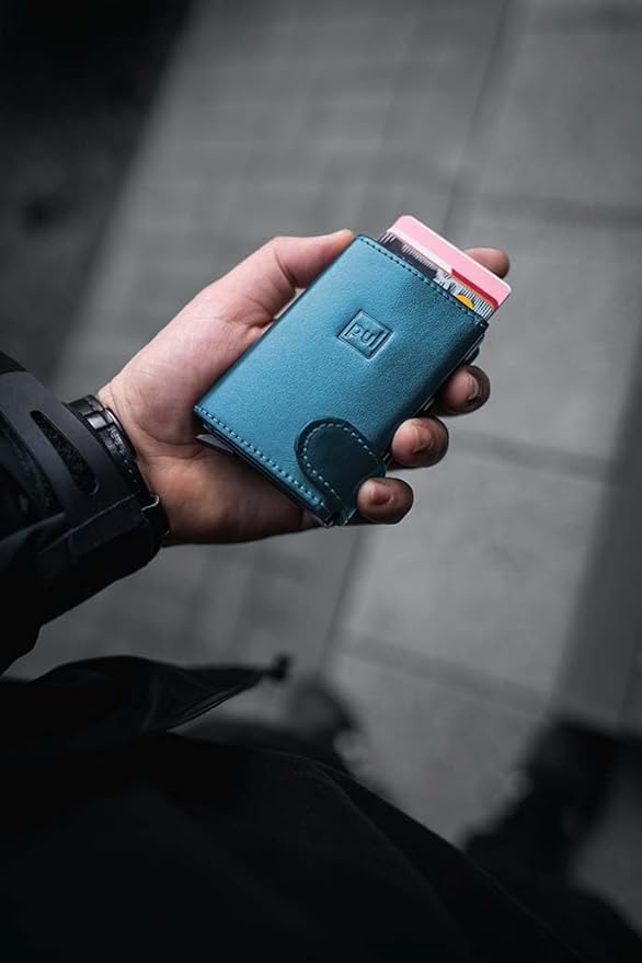 PULARYS Mini Wallet OXFORD - Credit Card Holder Made of Italian Leather - RFID blocking - Space for Cash and Coins - Up to 9 Cards - For Men and Women - Fashionable Colors