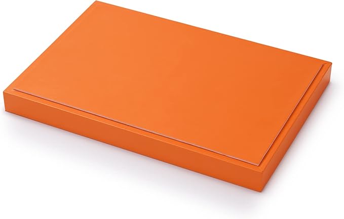 Oirlv Luxury Leather Jewelry Tray Orange Stackable Jewelry Drawer Organizer Trays Bracelets Bangles Watches Storage