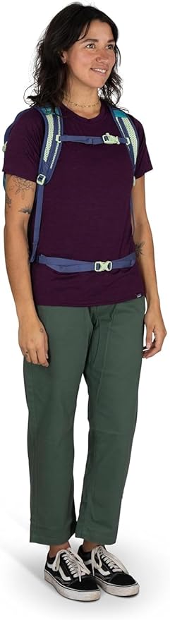 Osprey Daylite Plus Commuter Backpack - Lightweight, Everyday Pack with Laptop Sleeve and Water Bottle Pockets - Ideal for Work, School, and Travel with Versatile Storage, Blue Spikemoss/Alkaline