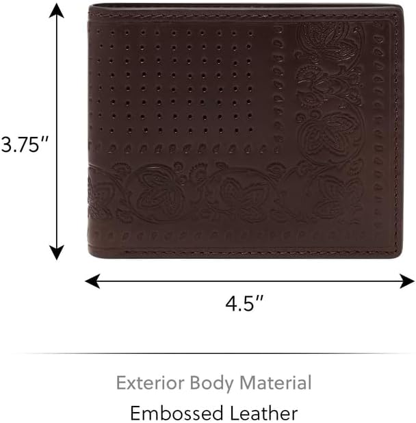 Fossil Men's Derrick Leather RFID-Blocking Bifold with Coin Pocket Wallet