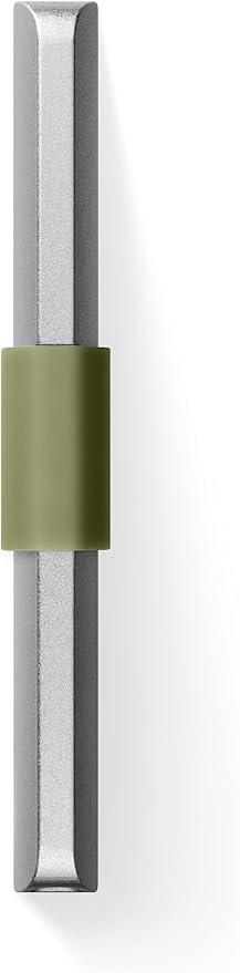 JAMES° The Lowe Minimalist CNC-Machined Aluminum Men's Wallet, Naturally RFID-Blocking, Simple, Clean, Slim - Silver + Grove