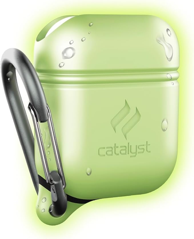 Catalyst Waterproof Case for AirPods 2nd Generation and AirPods 1st Generation - Wireless and USB-C Charging High Drop Protection AirPod Gen 2 and Gen 1 Case with Carabiner, One Piece Design