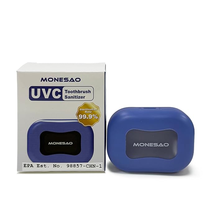 MONESAO Toothbrush Sanitizer Covers, Toothbrush Case with Violet Light - Rechargeable Cleaner Case - Auto Home Travel Tooth Brush Cap Box for Any Electric and Manual Toothbrushes (Purple)