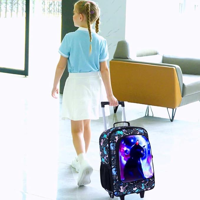 Kids Suitcase with Wheels for Girls and Boys, Rolling Carry on Luggage for Toddler Children