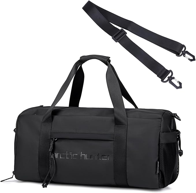 ARCTIC HUNTER AH Small Gym Bag Duffel Bag for Men Women with Shoe Compartment Ideal for Sports,Travel,and Overnight Trips, Athletic Gear Workout Weekender Bags, Black