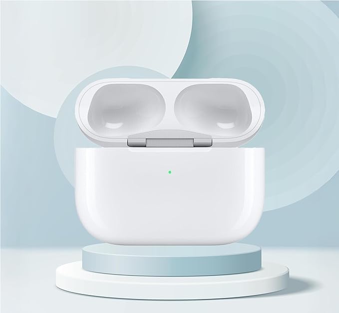 Replacement Charging Case for AirPods Pro 1&2 Generation with fast Wireless and Wired Charging, Bluetooth Pairing and Sync Button, 680mAh Battery with Multi-Function Cleaning Tool. No Earbuds/Airpods.