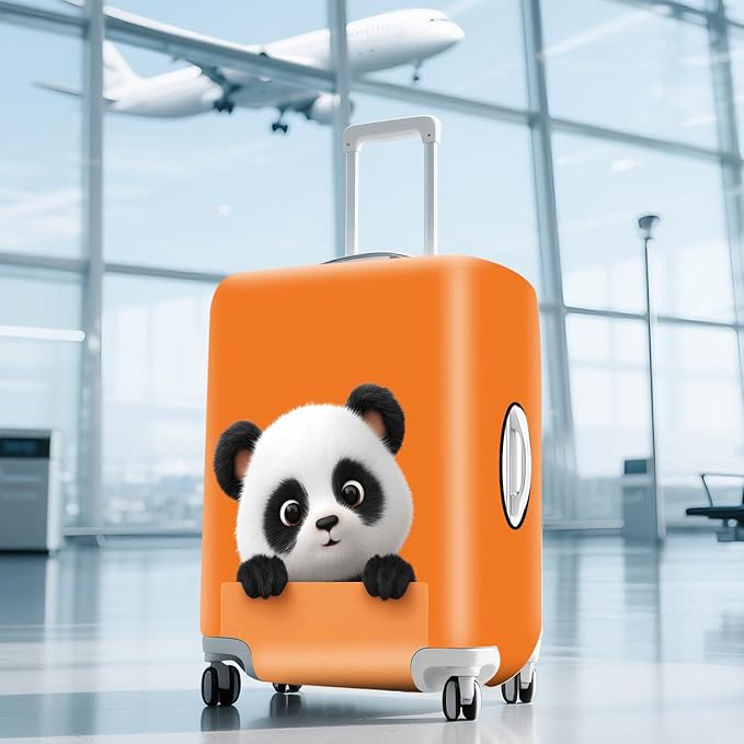 ANNA QUEEN Funny Cut panda Travel Luggage Cover Suitcase Protector Suitcase Cover Anti-Scratch,Stretchable Fit for 18-32Inch Luggage,Travel Bag Cover Washable XL(fits 29-32Inch suitcase)