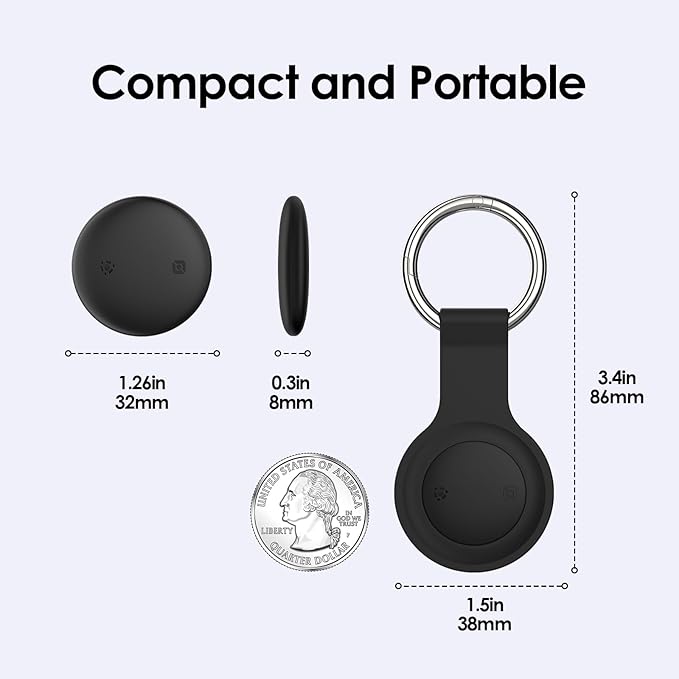 LENTION Air Tracker Tag 4 Packs, Item Finder Works with Apple Find My (iOS Only), Bluetooth Tracker for Keys, Luggage, Kid, Loud Beep, IP67 Waterproof with Replaceable Battery, Gift for Family Friends