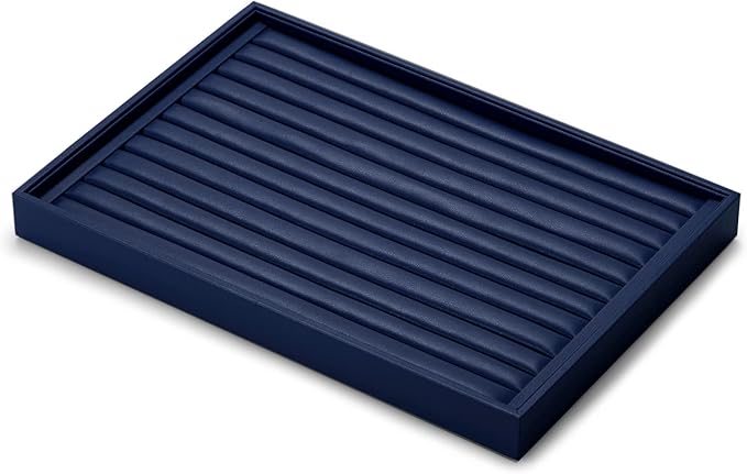 Oirlv Elegant Blue Ring Organizer Tray Stackable Jewelry Trays Jewelry Drawer Organizer Ring Earring Storage