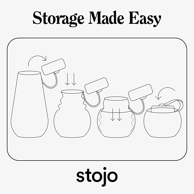 STOJO Collapsible Sports Water Bottle - Leak-Proof Reusable Silicone Travel Cup for Hot & Cold Drinks - Microwave & Dishwasher Safe - AS SEEN ON TODAY SHOW - Parent (Eucalyptus)