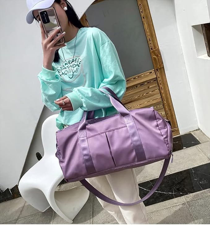 MABROUC Duffle Bag For Women, Sports Duffel Bag for Gym with Wet Pocket & Shoe Compartment, Overnight Weekender Travel Bag