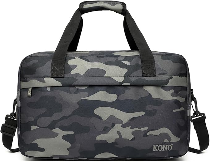 Kono Travel Duffel 20L Under Seat Carry-On Sports Tote Gym Weekender Overnight Bag - 15.75"x9.84"x7.87" Camo