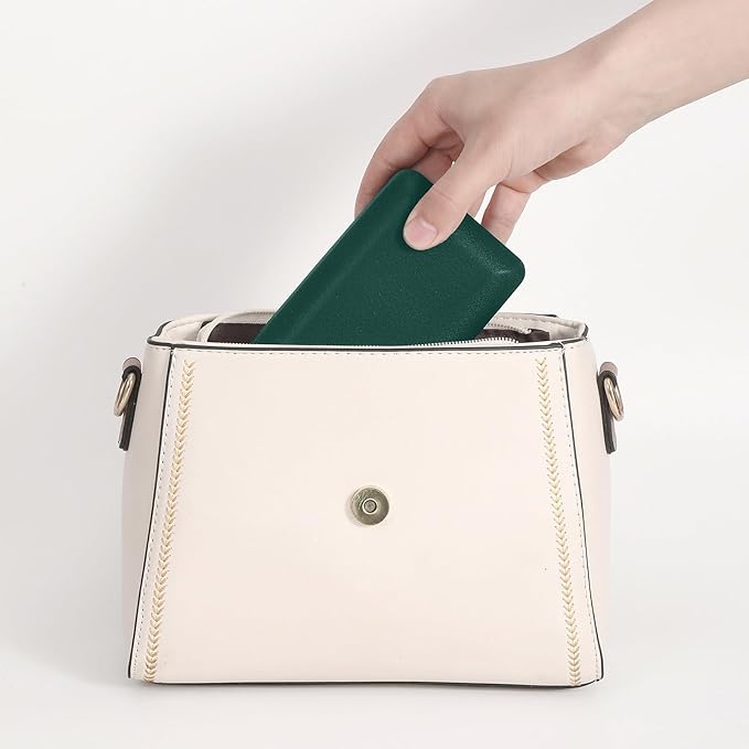 Ring Storage Boxes for Multiple Rings, Compact and Stylish Travel Jewelry case, Portable Small jewelry Organizer Box Tray Gift for Women, Girl(Green)