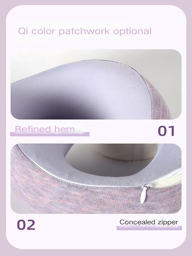 Travel U-Shaped Airplane Pillow,Kids Memory Foam Travel Neck Pillow, 360° Support, Foldable,Suitable for Commuting, Flying, Working, and Living at Home (Light Gray)