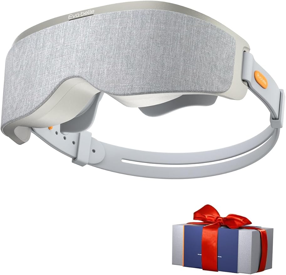 EVA BELLE Eye Mask Sleeping Mask for Computer Users, Christmas Birthday Gifts for Women Men Teenagers Old Man, Sleep Improvement with Bluetooth Music, Sleep Mask for Eye Strain, Gray