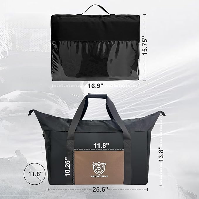 Faraday Duffel Bag - Large EMF Bag EMP Protection, RF Shielding & Signal Blocking for Data Privacy, Anti-Tracking Executive Security Faraday Duffle Bag for Electronics with 2 Detachable Faraday bags