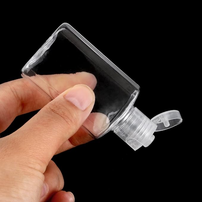 100 PCS 1 oz Clear Travel Bottles, 30ml Refillable Portable Plastic Bottles with Flip Cap for Travel, Outdoor Camping, Business Trip
