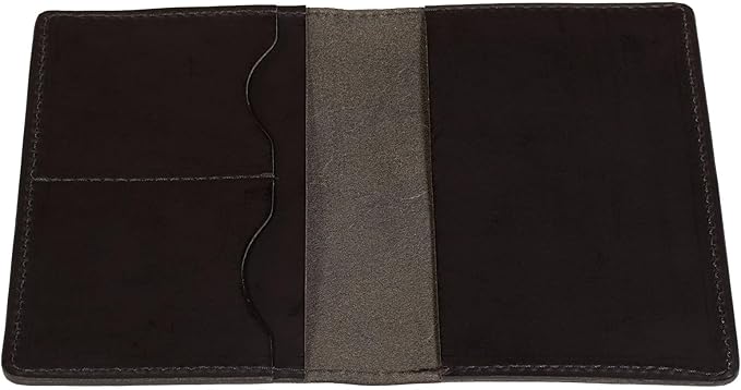 Passport Cover – Handmade Vintage Leather Travel Wallet Fits Standard Passports & 3.5" x 5.5" Pocket Notebooks – Slim Passport Holder with 2 Card Slots & Interior Pocket (Black)