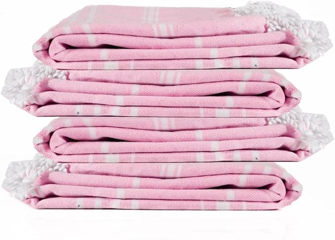 Cotton Turkish Beach Towel with Towels Oversized 36"x72" Pool Absorbent Extra Large Quick Dry Sand Travel Towel (Peony Plush, 4 Pack)