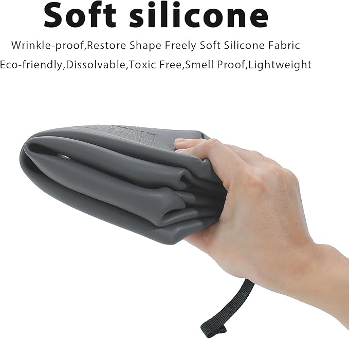 6"x 9.84" 4.5L Large Silicone Toiletry Bag,Waterproof Leakproof Foldable Travel Organizer,Dopp Kit Alternative for Men & Women,Turquoise Blue