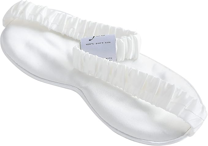 Silk Sleep Mask Light Blocking Luxury 100% Mulberry 19mm Silk Eye Mask Eye Cover Blindfold Ultra Soft Light & Comfy Anti Aging Skin Care with Travel Bag Gift Package