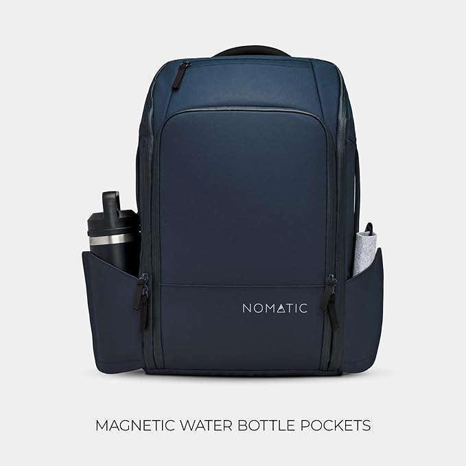 NOMATIC Travel Pack - 20L Water Resistant Laptop Bag - TSA-Ready Expandable Navy Backpack