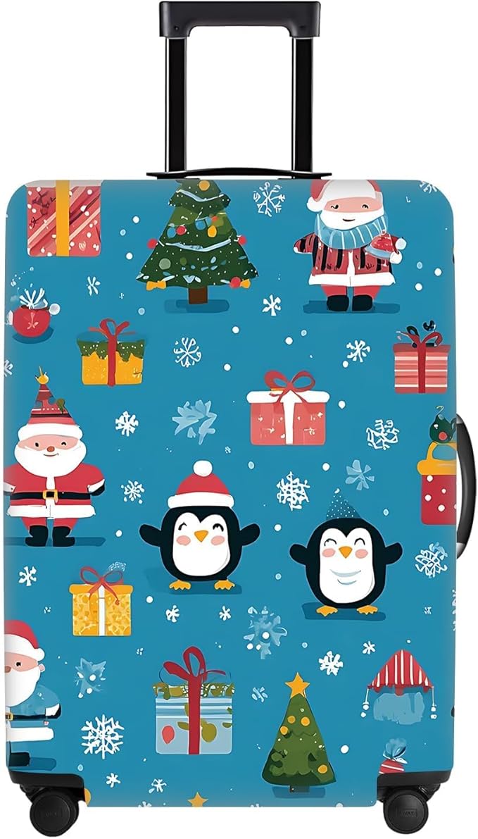 Christmas & Cute Animal Luggage Cover – Stretchable Waterproof Suitcase Protector, Holiday & Travel Luggage Sleeve, Multiple Patterns,L