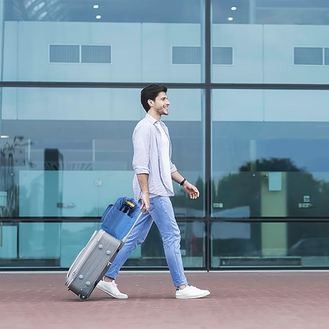 For Spirit Airlines Personal Item Bag 18x14x8 Foldable Travel Duffel Bag Underseat Carry-on Luggage for Women and men 30L(Blue)