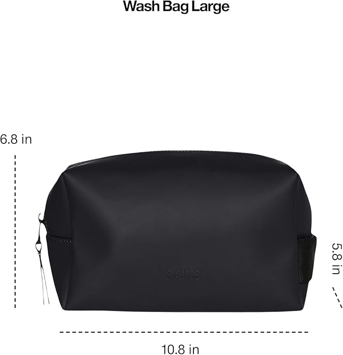 RAINS Wash bag large - Large Toiletry Bag for Men and Women - Wash bag for Travel (Black)