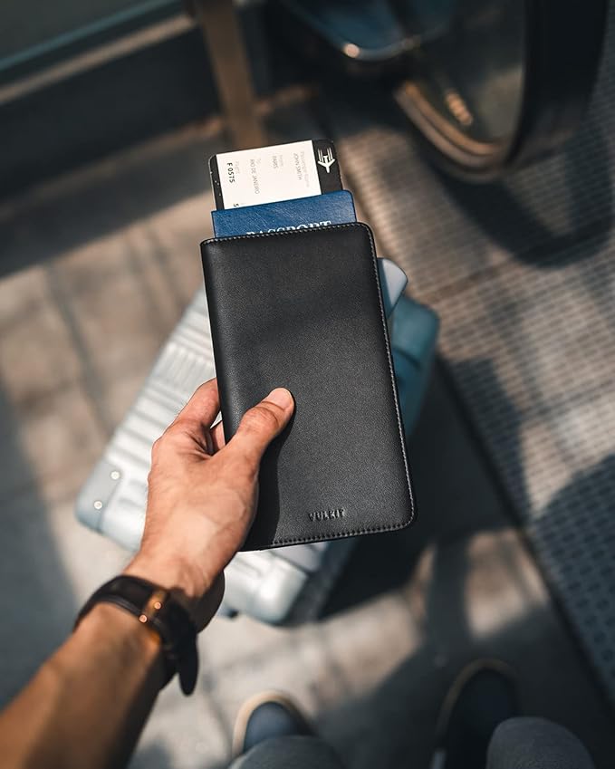 VULKIT Passport Holder Wallet RFID Blocking Travel Wallet for Men & Women