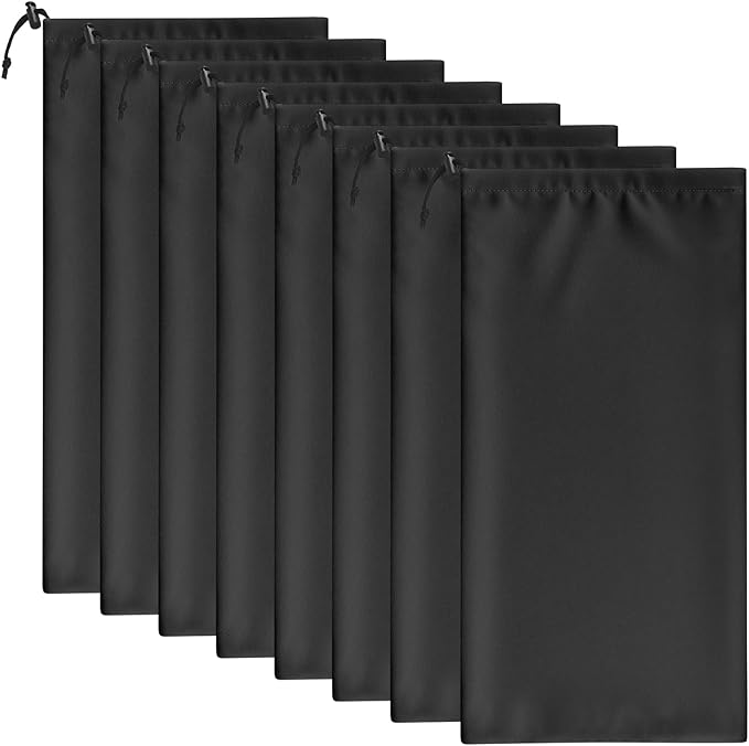 LAKE OF FIRE 8 Pcs Single Shoe Bags for Travel - 18"X9" Packing Shoe Travel Bags for Suitcase, Shoes (Black)