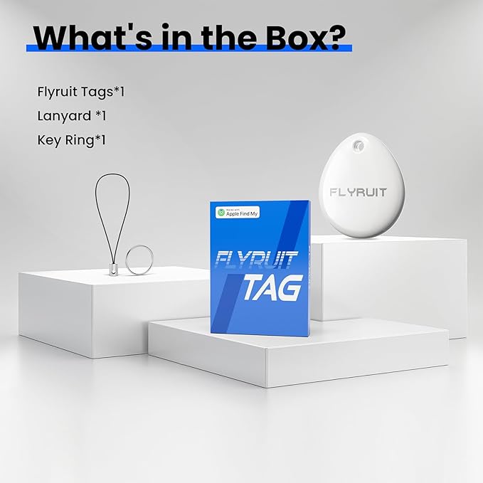 Tracker Tags 1-Pack for Apple Find My, Official MFi Certified, Smart Bluetooth Key Finder, Tracking Device for iPhone, Mini Finder Locator for Luggage, Backpack, Wallet, Bags, Dog, Pet, Camera, eBike