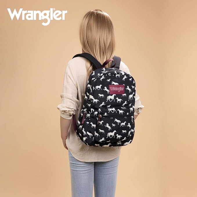 Montana West Wrangler Lightweight Backpack for Women Water Resistant 800D Casual Daypack for College, Commute, Travel & Gym