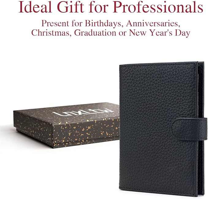 RFID Slim Passport Holder for Travel – Leather Passport Wallet for Women & Men with Card Slots, Zippered Coin Pocket, SIM Card Slot – Travel Passport Cover Case (Black)