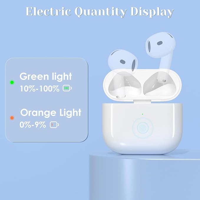 JKV Wireless Charging Case Compatible with AirPods 4 USB C Port, Air Pods 4th Gen Charging Case Replacement with Touch Sensing, Built-in 660 mAh Battery, No Earbuds (Touch Version)